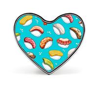 Spilla a forma di cuore con icone di sushi e cibo giapponese, per uomo e donna, spilla alla moda, spilla per colletto, carina, per giacca, borsa, vestito
