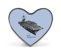 Spilla a forma di cuore con il logo della portaerei USS Enterprise CV 6 della Seconda Guerra Mondiale, ideale per decorare za