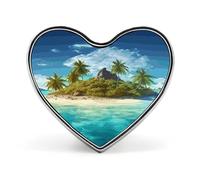 Spilla a forma di cuore con isola tropicale carina in lega di alluminio spilla alla moda squisita spille per abito alla moda cappello borsa vestito cravatta accessori da sposa gioielli regalo smalto