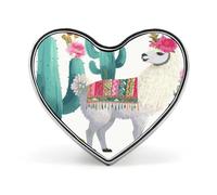 Spilla a forma di cuore con lama tropicale, alpaca, cactus, fiore, cuore, graziosa, in lega di alluminio, alla moda, per vestiti, cappelli, borse, abiti, cravatte, accessori per matrimoni, gioielli