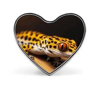 Spilla a forma di cuore con leopardo piccolo geco alla moda, spilla a forma di cuore, spilla a forma di cuore, in lega di alluminio, per accessori e regali