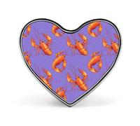 Spilla a forma di cuore con motivo aragosta, accessorio per abbigliamento e gioielli per uomo e donna.