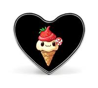 Spilla a forma di cuore con motivo gelato, graziosa spilla/bottone per zaini, giacche e cappelli.