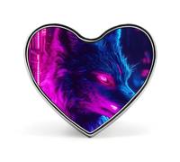 Spilla a forma di cuore con neon 3D, distintivo in metallo, spilla da bavero per giacca, cappello, borsa, accessori