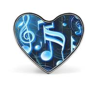 Spilla a forma di cuore con note musicali blu, un gatto e luci di Natale per zaini o risvolti, spilla per San Valentino, anniversario