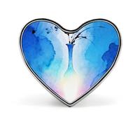 Spilla a forma di cuore con orchidea in bottiglia, pavone che allarga la coda per zaini o risvolti, spilla per San Valentino, anniversario