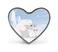 Spilla a forma di cuore con orso polare nella neve, spilla in metallo, spilla da bavero per uomo e donna, abbigliamento, borse, cappelli, accessori moda