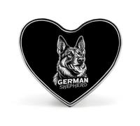 Spilla a forma di cuore con pastore tedesco, decorazione per abiti, cappelli e borse.