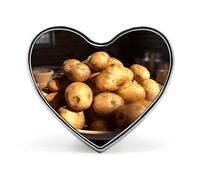 Spilla a forma di cuore con patate secche, per donne e uomini, accessori alla moda per cappelli, borse, giacche, cappotti, regali di giorno