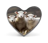 Spilla a forma di cuore con pecore e agnelli, accessori di moda per uomo e donna, ideale per cappelli, borse, giacche e cappotti, perfetta come regalo diurno.