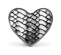 Spilla a forma di cuore con pelle di serpente, in bianco e nero, per donne e uomini, accessori alla moda per cappelli, borse, giacche, cappotti, regali di giorno