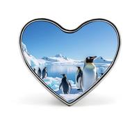 Spilla a forma di cuore con pinguino e ghiaccio dell'Antartide, spilla da bavero in lega, spilla smaltata divertente e originale, spilla a bottone personalizzata, spilla a forma di cuore per giacche