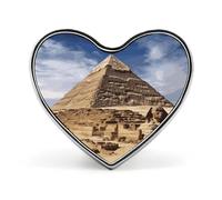 Spilla a forma di cuore con piramidi d'Egitto, lega di alluminio, spilla per San Valentino, spille per giacche, zaini e altri vestiti