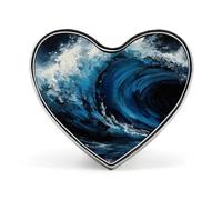 Spilla a forma di cuore con pittura a onde blu alla moda spilla a forma di cuore personalizzata squisita in metallo spilla da bavero a forma di cuore spilla per abbigliamento zaino cappello giacche