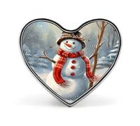 Spilla a forma di cuore con pupazzo di neve, per donne e uomini, accessori alla moda per cappelli, borse, giacche, cappotti, regali di giorno