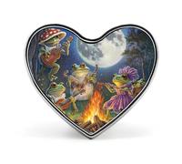 Spilla a forma di cuore con rana, per festa sotto la luna, per donne e uomini, per feste e matrimoni