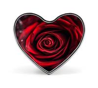 Spilla a forma di cuore con ritratto di rosa rossa, in lega di alluminio, spilla per San Valentino, spille per giacche, zaini e altri vestiti