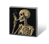 Spilla a forma di cuore con scheletro e sigaretta accesa, elegante, zaino, cappello, giacche, decorazioni