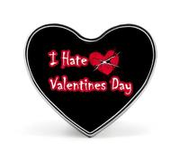 Spilla a forma di cuore con scritta "I Hate Valentine", per cravatta, abiti, matrimoni, compleanni, per uomini e donne, Love form, Metallo