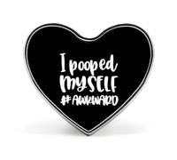 Spilla a forma di cuore con scritta "I Pooped Myself", per cravatta, abiti, matrimoni, compleanni, per uomini e donne, Love form, Metallo