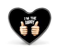 Spilla a forma di cuore con scritta "I'm The Daddy" per zaino, giacche, cappelli, decorazione