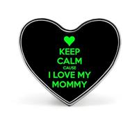 Spilla a forma di cuore con scritta "Keep Calm Love My Mommy Mommy" per cravatta, abiti, accessori per matrimoni e compleanni, per uomini e donne, Love form, Metallo