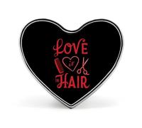 Spilla a forma di cuore con scritta "L'amore è nei capelli", spilla da bavero, distintivo per borsa, maglietta, festa, gioielli personalizzati.