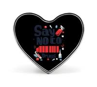 Spilla a forma di cuore con scritta "Say No To Drugs", spilla da bavero, per cravatta, abiti, matrimoni, compleanni, per uomini e donne, Love form, Metallo