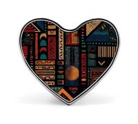 Spilla a forma di cuore con simboli tradizionali egiziani colorati, spilla da bavero, distintivo per borsa, maglietta, festa, gioielli personalizzati