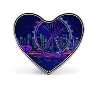 Spilla a forma di cuore con simbolo della città di Singapore, spilla per zaino, giacche, cappelli, decorazione