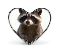 Spilla a forma di cuore con simpatico procione, spilla a forma di anatra gialla per zaini o risvolti, spilla per San Valentino, anniversario