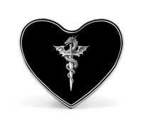 Spilla a forma di cuore con spada avvolta nel drago, spilla da bavero, distintivo per borsa, maglietta, festa, gioielli personalizzati