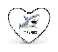 Spilla a forma di cuore con squalo e scritta "It's A Shark", accessorio per abbigliamento, gioielli, regali per feste di nozze