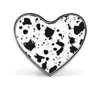 Spilla a forma di cuore con stampa dalmata a forma di animale, spilla per zaino, giacche, cappelli, decorazione