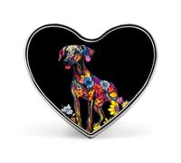 Spilla a forma di cuore con stampa floreale per cani levrieri, spille per zaini, giacche, cappelli, decorazione