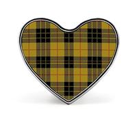 Spilla a forma di cuore con stampa tartan scozzese del clan Macleod, graziosa spilla da bavero o da cravatta, decorazione per uomo e donna