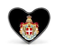 Spilla a forma di cuore con stemma del Regno d'Italia, spilla da bavero, per cravatta, abiti, matrimoni, compleanni, per uomini e donne, Love form, Metallo