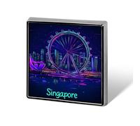 Spilla a forma di cuore con stemma di Piazza della Città di Singapore, spilla a bottone per zaini, giacche e cappelli.