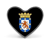 Spilla a forma di cuore con stemma di Santiago, spilla da bavero, cravatta, accessori per abiti, matrimoni, compleanni, per uomini e donne, Love form, Metallo