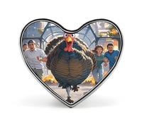 Spilla a forma di cuore con tacchino in esecuzione alla moda spilla a forma di cuore personalizzata squisita in metallo spilla decorativa a forma di cuore spilla per abbigliamento zaino cappello