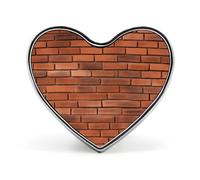 Spilla a forma di cuore con texture a muro di mattoni rossi per adulti spille da bavero a forma di cuore in metallo personalizzate spille alla moda spille a cuore squisita spilla per borse vestiti