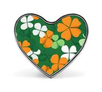Spilla a forma di cuore con trifoglio irlandese di San Patrizio, spilla a forma di cuore, accessori per gioielli, regali per feste di nozze
