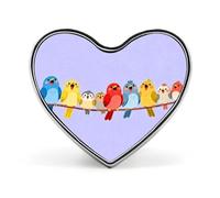 Spilla a forma di cuore con uccellino allegro, delfini che saltano sull'acqua al tramonto, per zaini o risvolti, spilla per San Valentino, anniversario