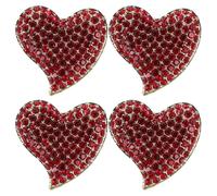 Spilla a forma di cuore da 4 pezzi: spilla a forma di cuore con strass -
