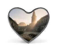 Spilla a forma di cuore del Monastero della Luce Mattutina, spilla in metallo, spilla da bavero per uomo e donna, abbigliamento, borse, cappelli, accessori moda
