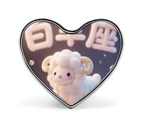 Spilla a forma di cuore di pecora bianca, drago bianco, cavallo, per zaini o risvolti, spilla per San Valentino, anniversario