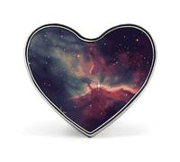 Spilla a forma di cuore in lega di alluminio con campo stellare nello spazio profondo spilla a forma di cuore carino spilla a forma di cuore abbigliamento moda spilla squisita metallo distintivo