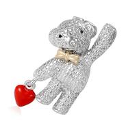 Spilla a forma di cuore in lega, elegante accessorio leggero, spilla elegante per l'uso quotidiano, spilla a forma di orso in lega, Einheitsgröße, come descritto