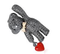 Spilla a forma di cuore in lega, elegante accessorio leggero, spilla elegante per l'uso quotidiano, spilla a forma di orso in lega, Einheitsgröße, come descritto