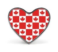 Spilla a forma di cuore in metallo con bandiera canadese, a forma di foglia, per uomo e donna, per abbigliamento, borsa, cappello, gioielli, accessori